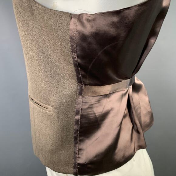 JOSEPH ABBOUD Size 42 Regular Brown Wool V-Neck Vest - Picture 5 of 10